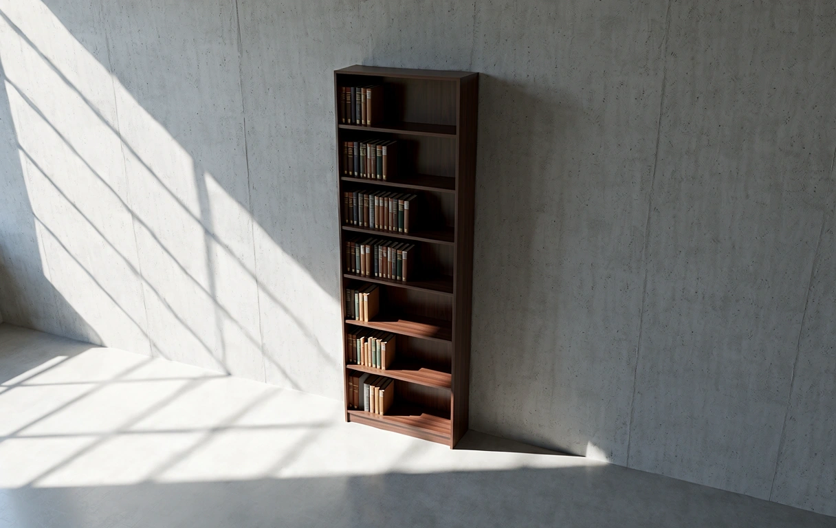 Interior of a minimalist literary space